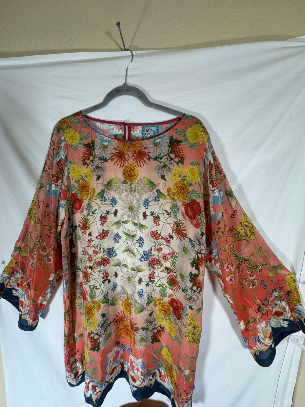 Johnny Was Floral Silk knee length dress